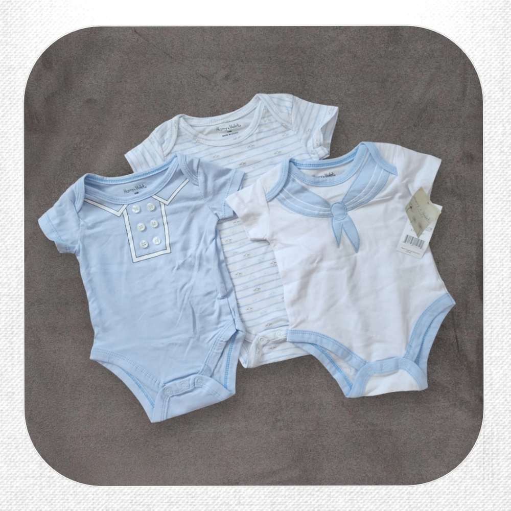 🆕️ 3-Piece Nautical Onesies, Kid's 3-6M [NWT!]